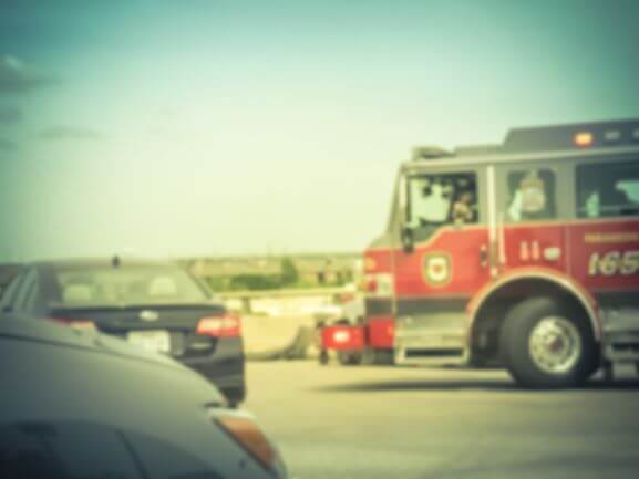 Truck Accident in Texas - Firetruck on the Scene